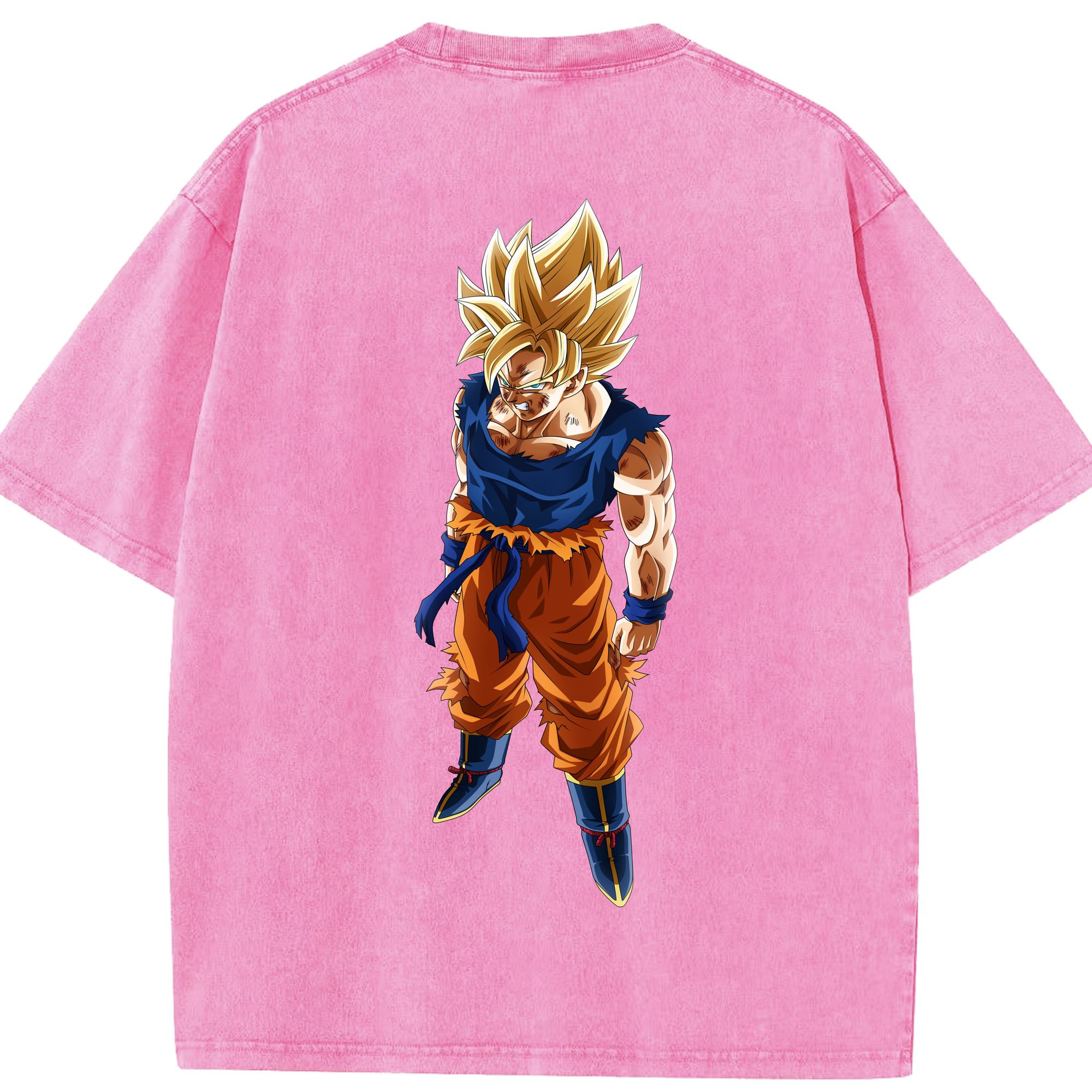 （画像用） ドラゴンボール 孫悟空（そん ごくう）Son Goku カカロット DRAGON BALL Kakarotto 綿100% ヴィンテージ風 半袖Tシャツ（背面プリント）